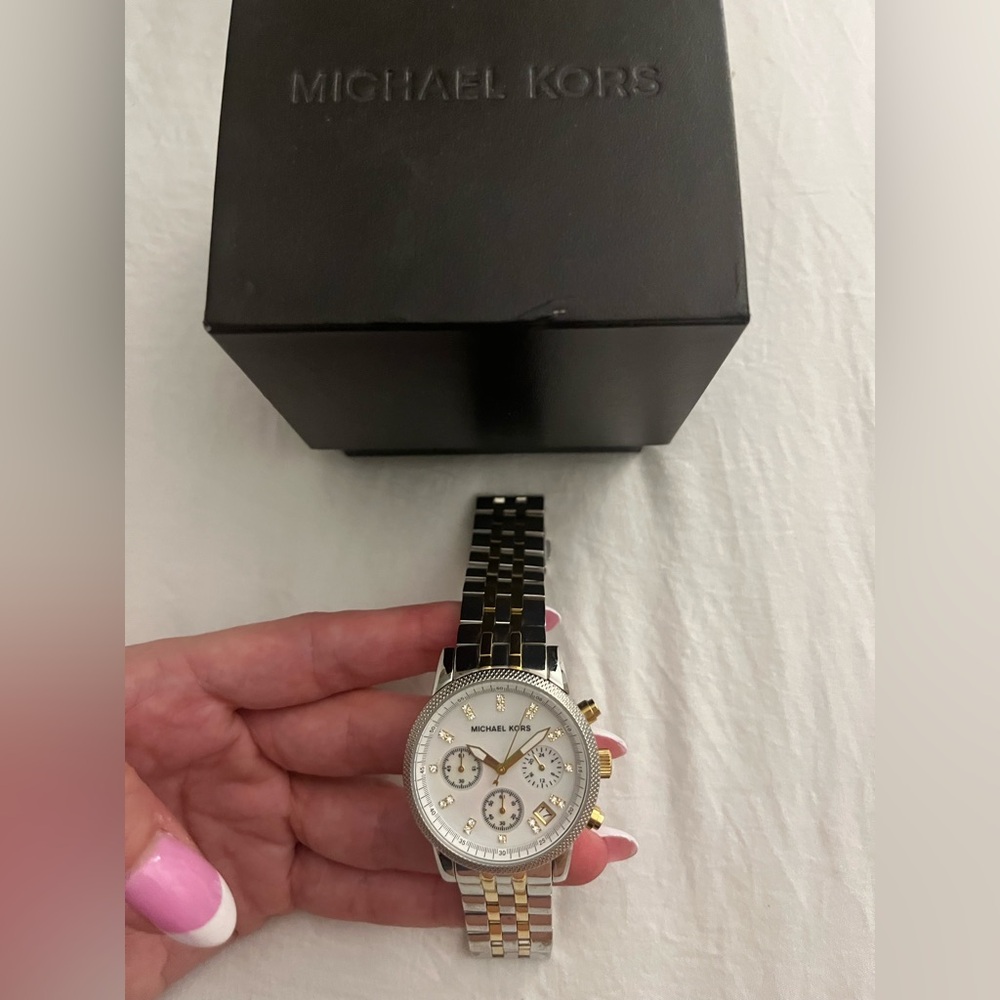 Silver and gold Michael Kors watch